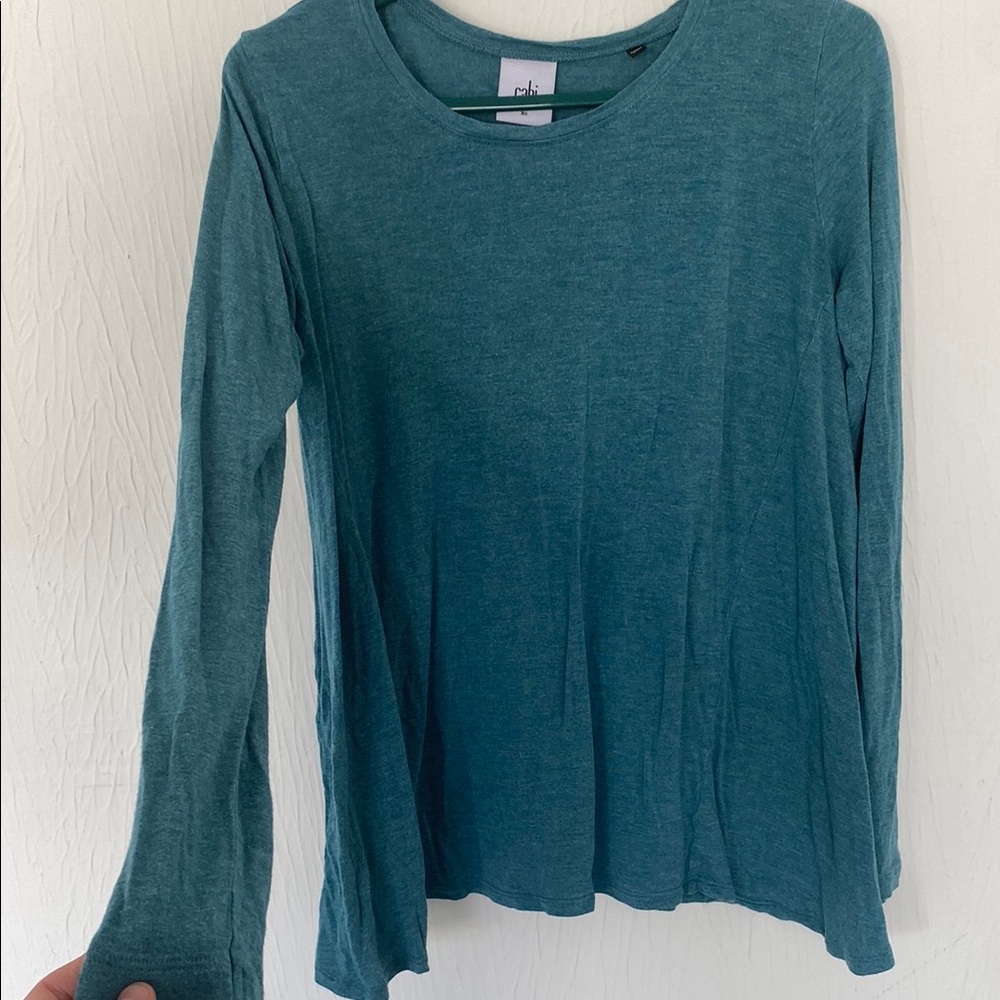 CAbi Green Relaxed Long Sleeve Tee